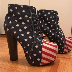 American Flag mimic Jeffery Campbell Booties